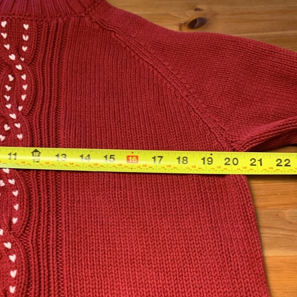 Northern Reflections 60% Cotton 40% Acrylic Turtleneck Sweater Red w Hearts - Picture 6 of 8